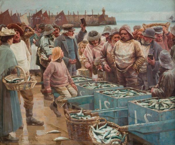 Art Collection - St Ives Fish Market by Edward Robert King (1863-1951) Print